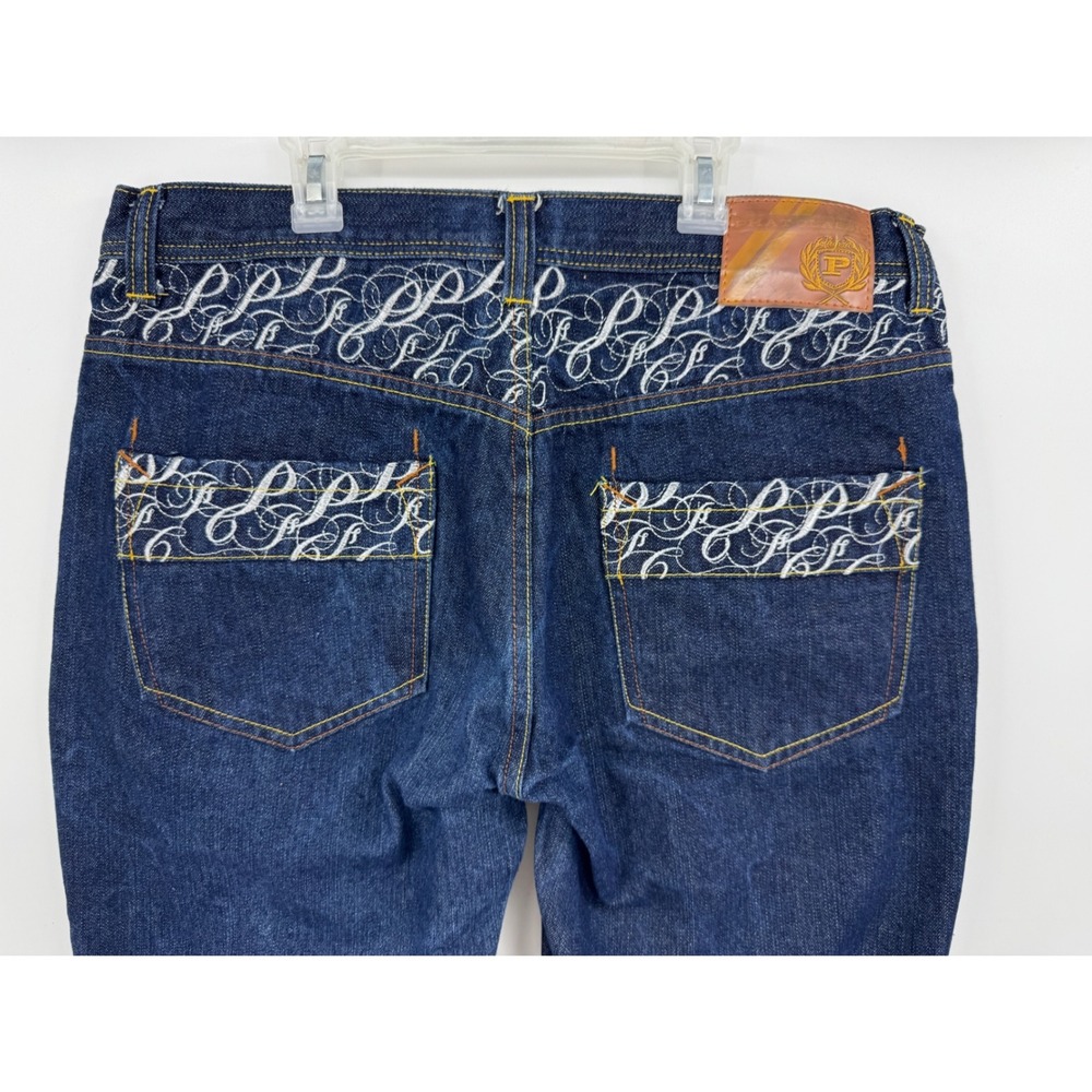 Phat‎ Classic Original Mens Dark Wash Embroidered Y2K Streetwear Jeans 38x34 - Picture 4 of 10